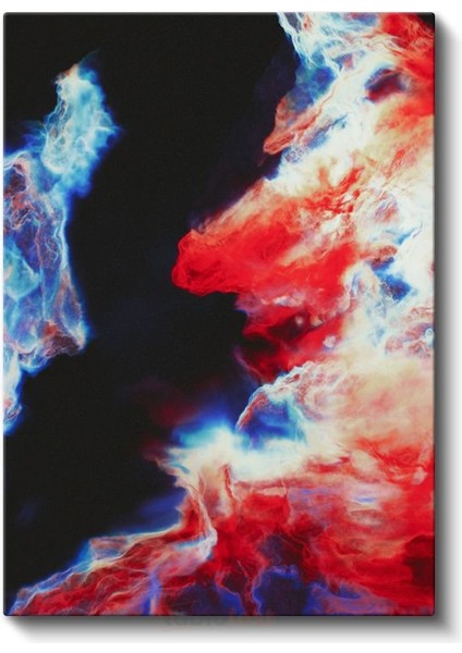 Kozmik Enerji - Kırmızı ve Mavi Soyut Sanat Kanvas Tablo fiyatları