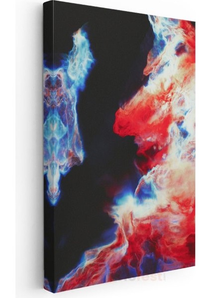Kozmik Enerji - Kırmızı ve Mavi Soyut Sanat Kanvas Tablo modelleri