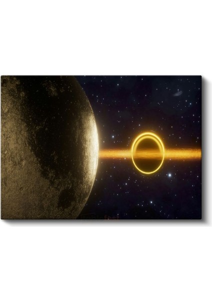 Kozmik Portal - Altın Işıklı Uzay Fenomeni Kanvas Tablo fiyatları