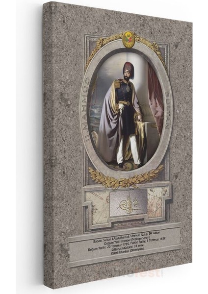 Osmanlı Padişahları - Sultan I. Abdülhamid Portresi Kanvas Tablo modelleri