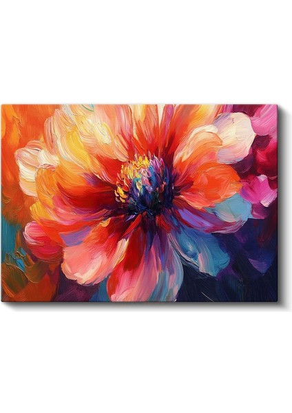 Renkli Şakayık - Canlı Tonlarda Yağlı Boya Çiçek Portresi Kanvas Tablo fiyatları