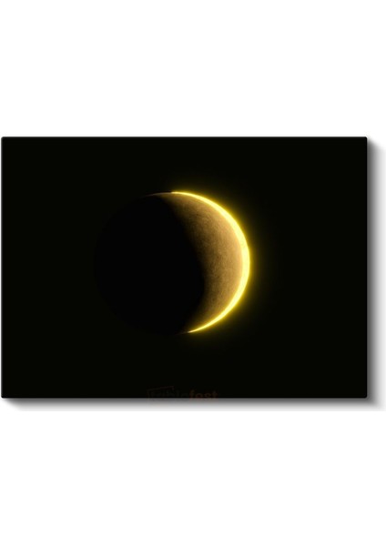 Güneş Tutulması - Altın Halkasıyla Parlayan Gök Cismi Kanvas Tablo fiyatları