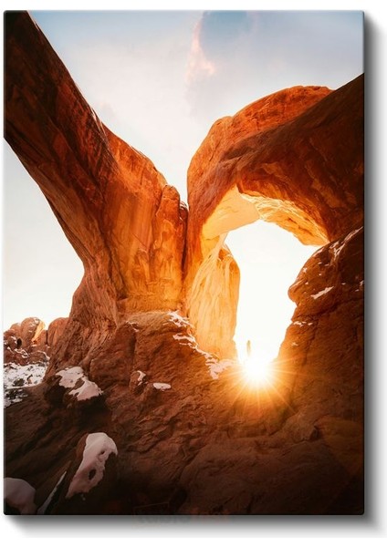 Kaya Kemeri - Güneş Işığıyla Aydınlanan Doğa Harikası Kanvas Tablo fiyatları