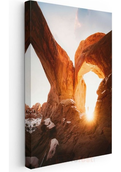 Kaya Kemeri - Güneş Işığıyla Aydınlanan Doğa Harikası Kanvas Tablo modelleri