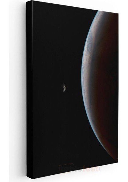 Uzay Yolculuğu - Gezegen Manzarasında Astronot Silueti Kanvas Tablo modelleri
