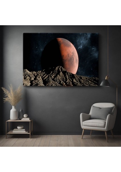 Mars Manzarası - Kızıl Gezegen Yükselişi Kanvas Tablo