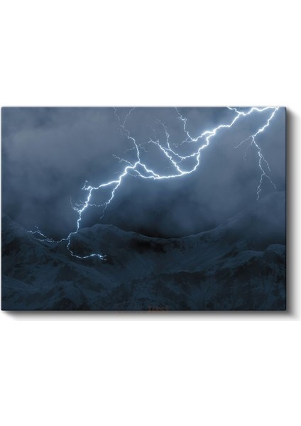 Şimşek - Dağların Üzerinde Fırtına Kanvas Tablo fiyatları