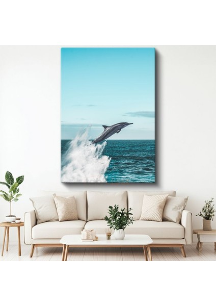Sıçrayan Yunus - Dalgalardan Yükselen Özgür Ruh Kanvas Tablo