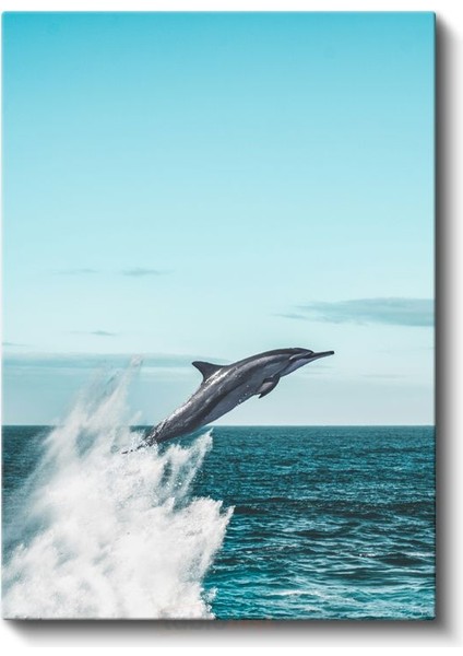 Sıçrayan Yunus - Dalgalardan Yükselen Özgür Ruh Kanvas Tablo fiyatları