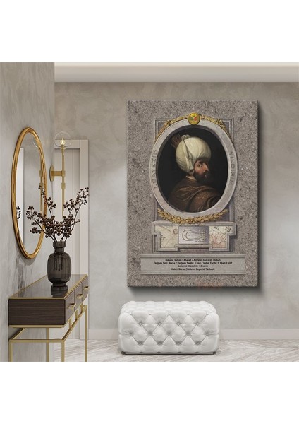 Osmanlı Padişahları - Sultan I. Murad Han Portresi Kanvas Tablo