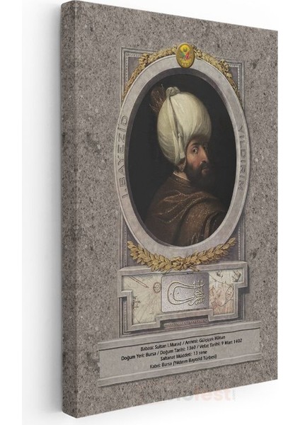 Osmanlı Padişahları - Sultan I. Murad Han Portresi Kanvas Tablo modelleri