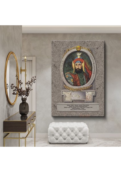 Osmanlı Padişahları - Sultan I. Ahmed Portresi Kanvas Tablo