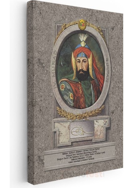 Osmanlı Padişahları - Sultan I. Ahmed Portresi Kanvas Tablo modelleri