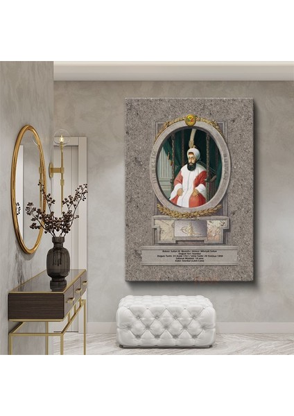 Osmanlı Padişahları - Sultan Iıı. Mustafa Portresi Kanvas Tablo