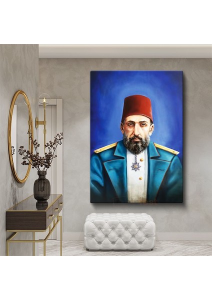 Osmanlı Padişahları - Sultan Iı. Abdülhamid Portresi Kanvas Tablo