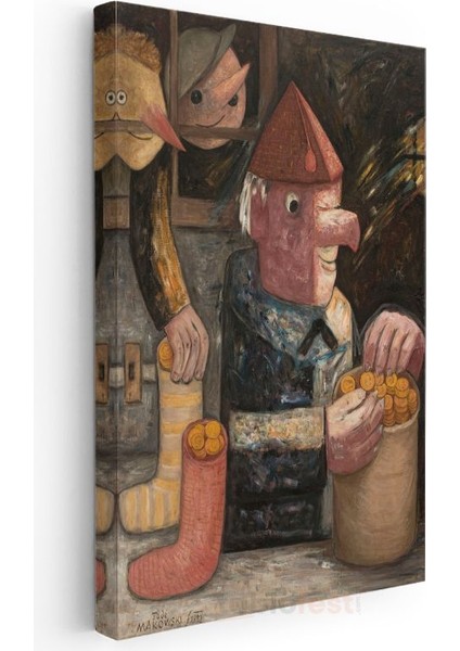 Tadeusz Makowski - Figüratif Sürrealist Kompozisyon Kanvas Tablo modelleri