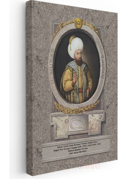 Osmanlı Padişahları - Çelebi Sultan Mehmed Portresi Kanvas Tablo modelleri