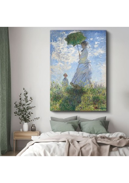 Claude Monet - Şemsiyeli Kadın Kanvas Tablo