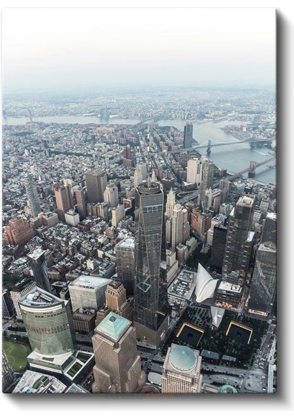 Manhattan Silueti - Kuşbakışı Metropol Manzarası Kanvas Tablo fiyatları