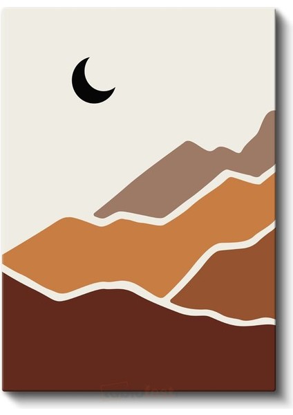Gece Dağları - Minimalist Ay Işığı Kanvas Tablo fiyatları