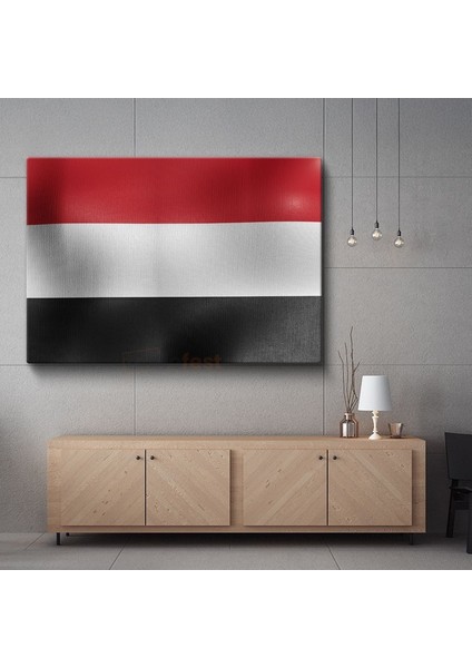 Yemen Bayrağı - Dalgalı Görünüm Kanvas Tablo