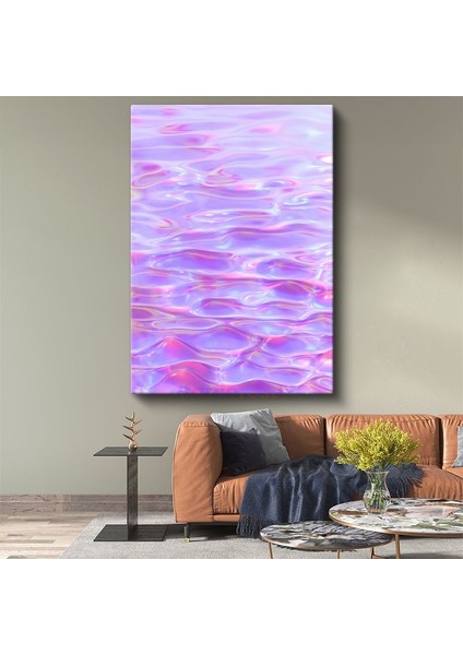 Mor Okyanus - Holografik Su Yüzeyi Kanvas Tablo