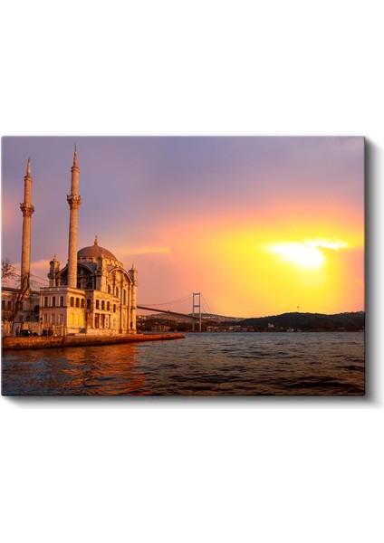 Ortaköy Camii - Günbatımı Silüeti Kanvas Tablo fiyatları