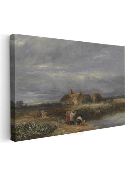 David Cox - Kır Evi Manzarası Kanvas Tablo modelleri