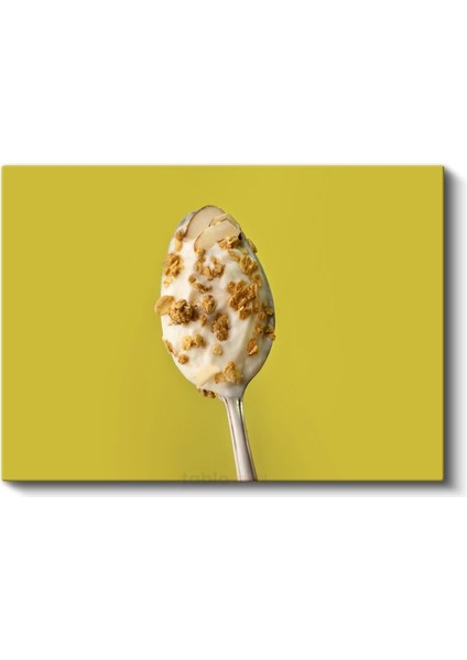 Kremalı Granola - Kaşıkta Sunulan Sağlıklı Tatlı Kanvas Tablo fiyatları