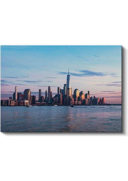 New York Silueti - Gün Batımında Gökdelenler Kanvas Tablo fiyatları