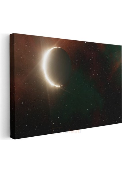 Kozmik Tutulma - Yıldızlar Arasında Parlayan Hilal Kanvas Tablo modelleri