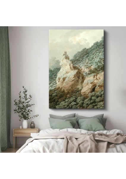J.m.w. Turner - Tepe Üzerindeki Kale Kalıntıları Kanvas Tablo