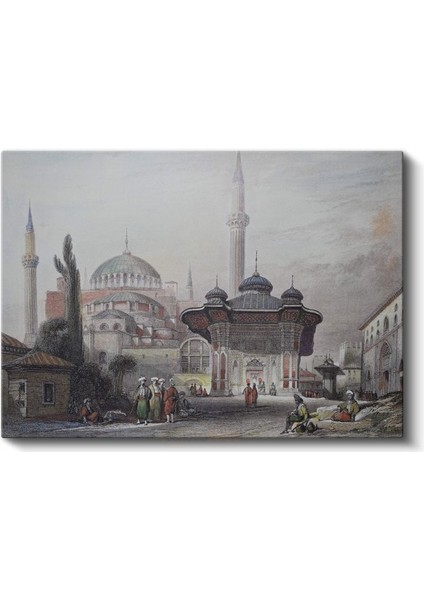 Ayasofya Camii - Osmanlı Döneminde Ihtişamlı Görünüm Kanvas Tablo fiyatları
