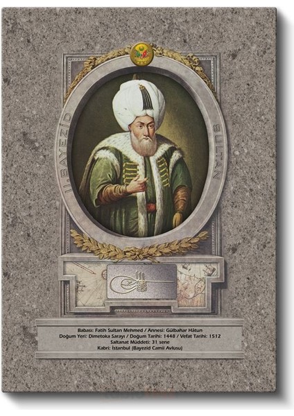 Osmanlı Padişahları - Fatih Sultan Mehmed Portresi Kanvas Tablo fiyatları