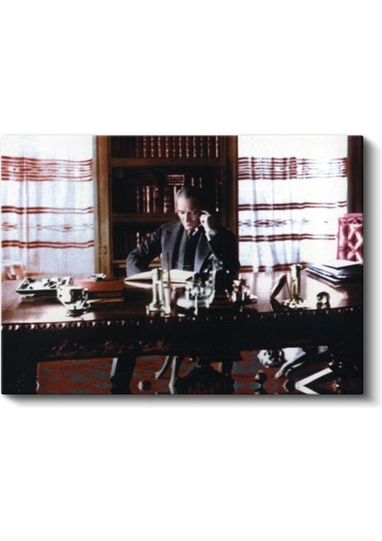 Atatürk ve Çankaya Köşkü - Liderlik Makamında Kanvas Tablo fiyatları