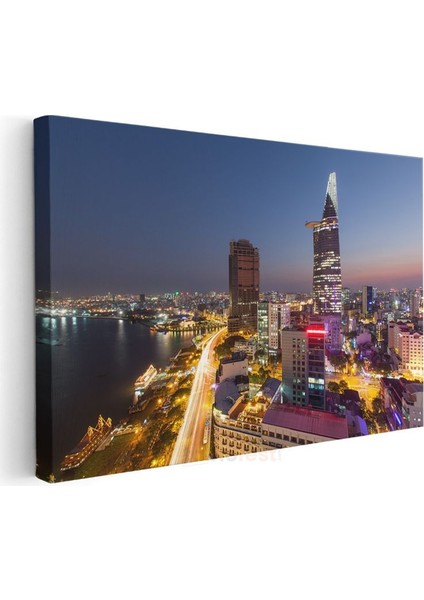 Ho Chi Minh City - Gece Işıltısı Kanvas Tablo modelleri