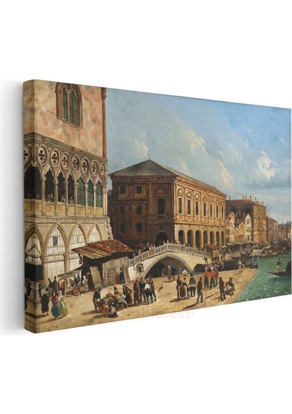 Canaletto - Venedik Rialto Köprüsü Kanvas Tablo modelleri