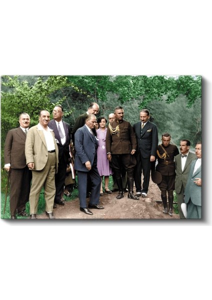 Atatürk ve Devlet Erkânı - Cumhuriyet Dönemi Kanvas Tablo fiyatları