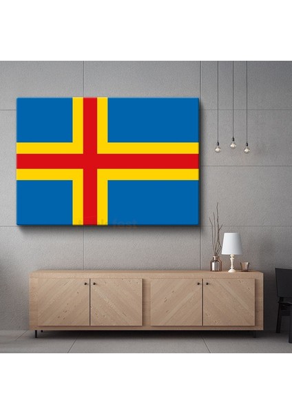 Åland Adaları Bayrağı - Kanvas Tablo