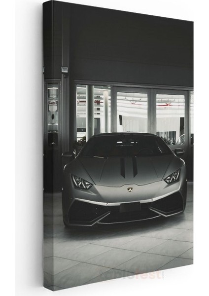Lamborghini Huracan - Gri Süper Otomobil Kanvas Tablo modelleri