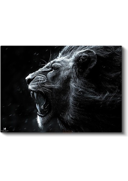 Kükreyen Aslan - Karanlıkta Yankılanan Güç Kanvas Tablo fiyatları