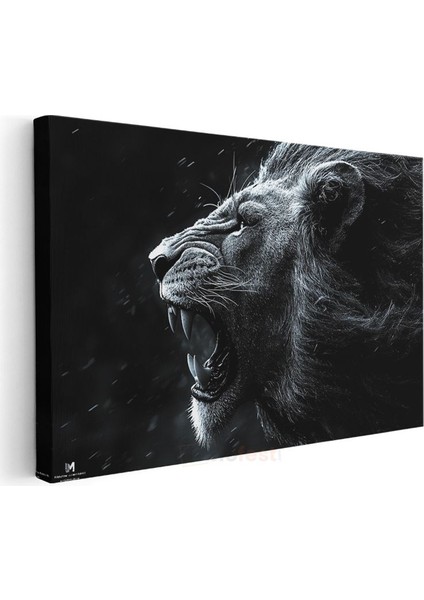 Kükreyen Aslan - Karanlıkta Yankılanan Güç Kanvas Tablo modelleri