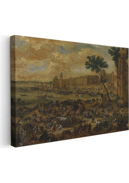 David Teniers - Saray Önünde Kalabalık Manzara Kanvas Tablo modelleri
