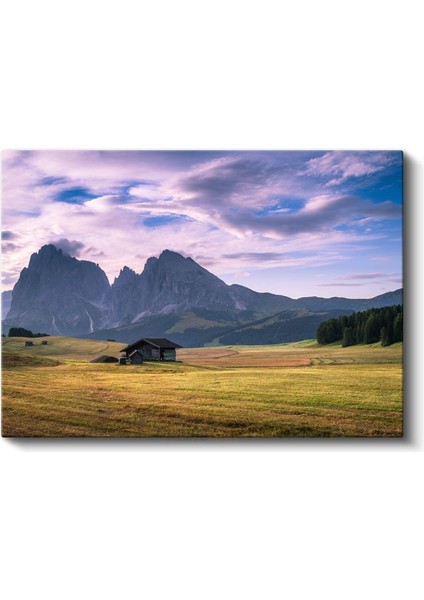 Dağ Çayırı - Yalnız Kulübe ve Ihtişamlı Zirveler Kanvas Tablo fiyatları