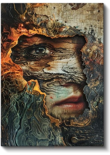 Elementlerin Yüzü - Doğanın Dokusunda Gizlenen Portre Kanvas Tablo fiyatları