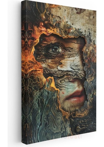 Elementlerin Yüzü - Doğanın Dokusunda Gizlenen Portre Kanvas Tablo modelleri