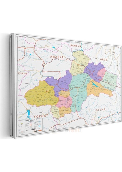 Tokat - Il Haritası Kanvas Tablo modelleri