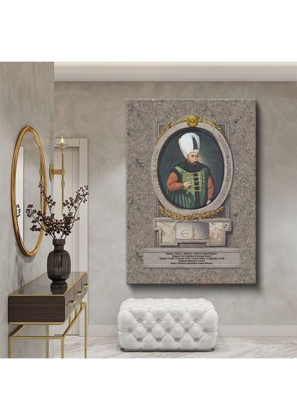 Osmanlı Padişahları - Sultan I. Ahmed Han Portresi Kanvas Tablo