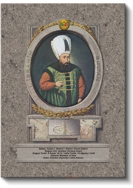 Osmanlı Padişahları - Sultan I. Ahmed Han Portresi Kanvas Tablo fiyatları