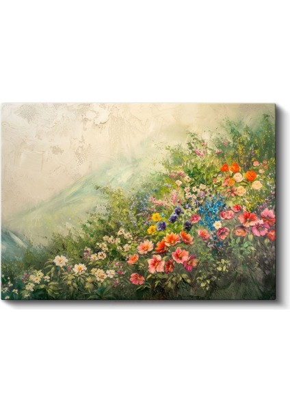 Kiraz Çiçekleri - Sulu Boya Efektli Bahar Dalları Kanvas Tablo fiyatları